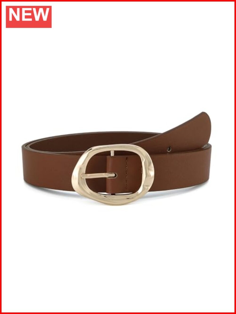 Faux Leather Women's Belt Liquid Shape Buckle Jeans Dress